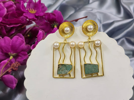 Amethyst stone earring - Green
