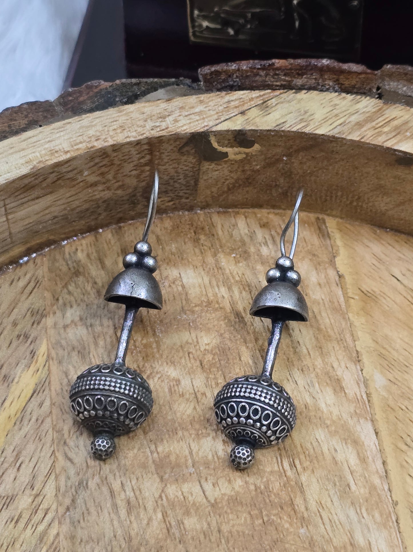 Earrings - ornate orb